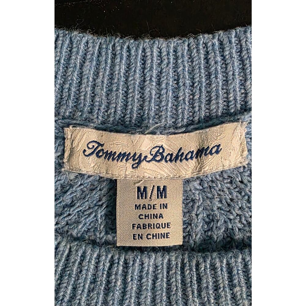 Tommy Bahama Breezy Beach Crewneck Sweater Monstera Plant Medium - Picture 4 of 6